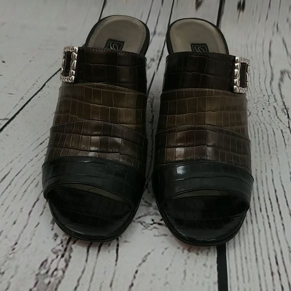 Brighton‎ Robin Pewter Leather Wedge Sandal - Picture 3 of 10